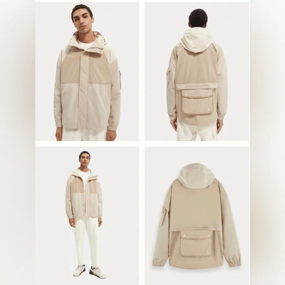 NWT Scotch & Soda Lightweight Colorblock Jacket ‘Cream’- LARGE - Picture 2 of 13